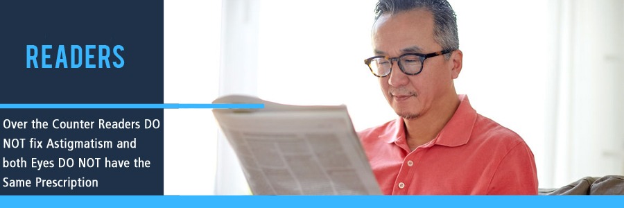 Over The Counter Reading Glasses do not Correct Astigmatism