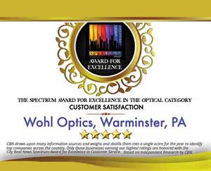 Spectrum Award Excellence in Customer Service Wohl Optics
